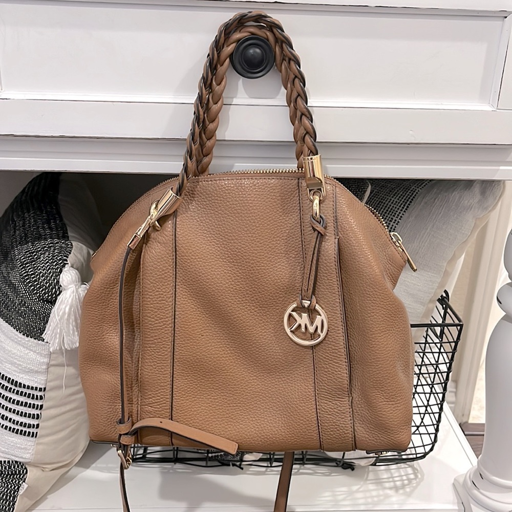 Michael Kors tan clutch purse